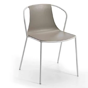 Chair for use in commercial settings such as restaurants, cafes, bars, or hotels. They are typically made of durable materials.