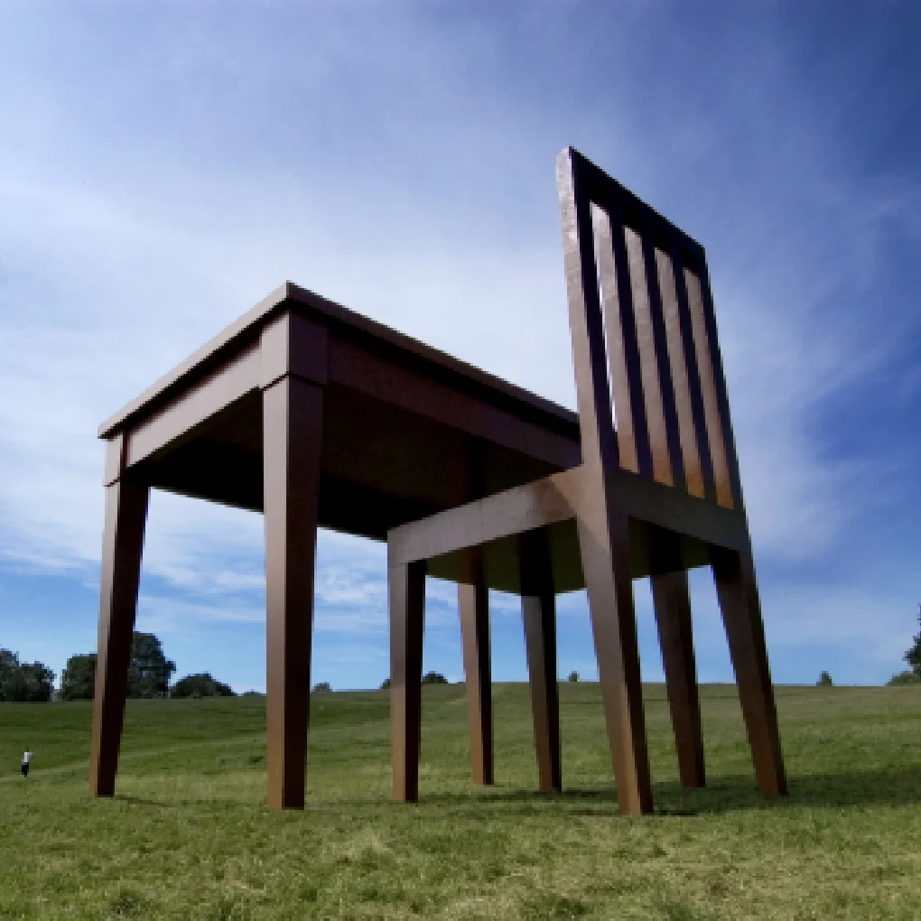 The biggest table and chair by Giancarlo Neri